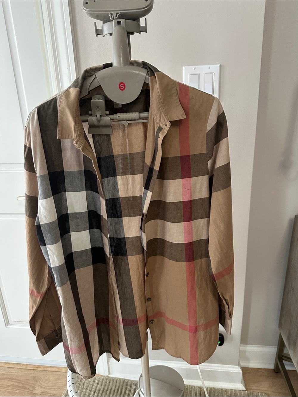 Burberry Multicolor Plaid Lightweight Shirt Jacket
